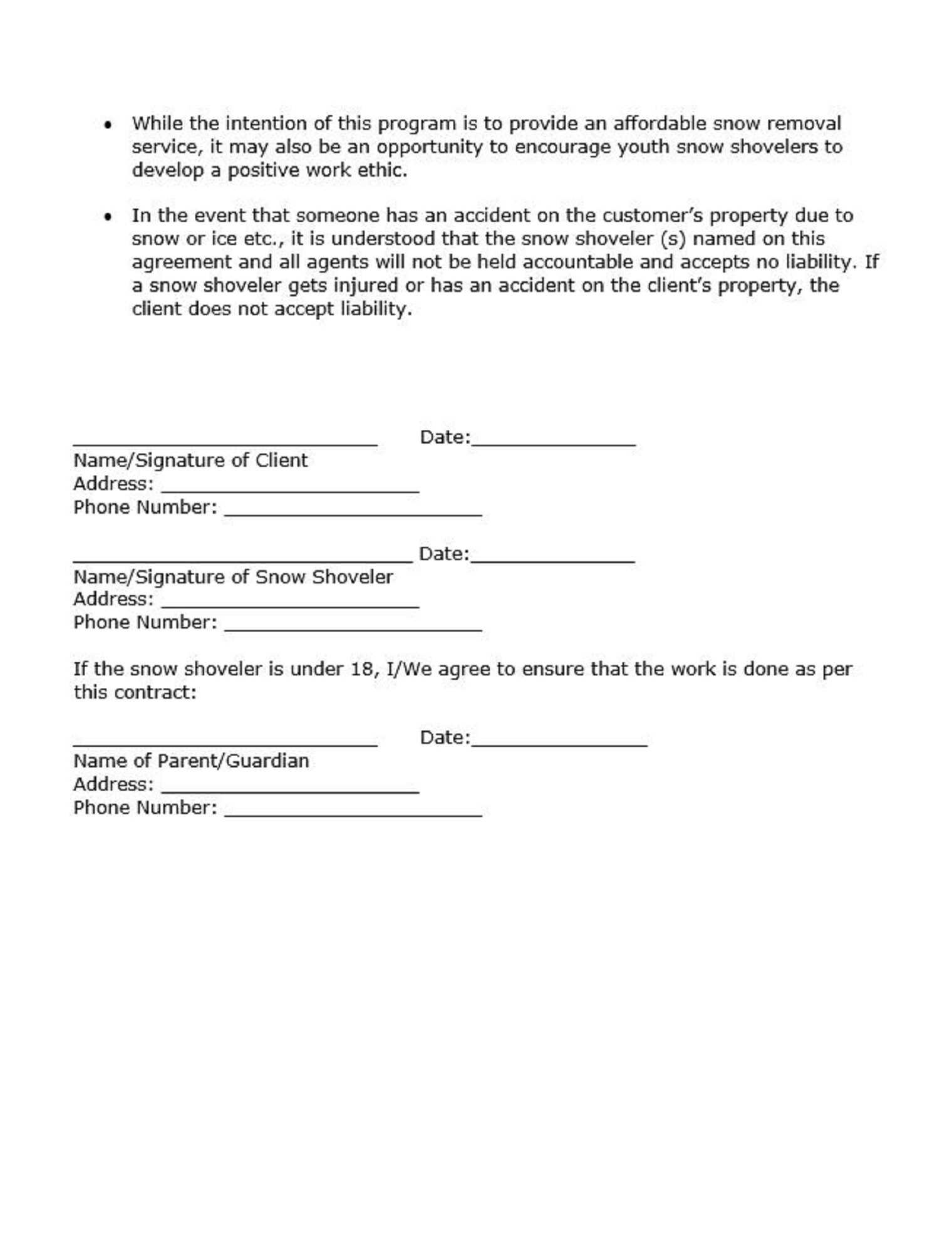 free snow removal invoice template