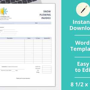 free snow removal invoice template