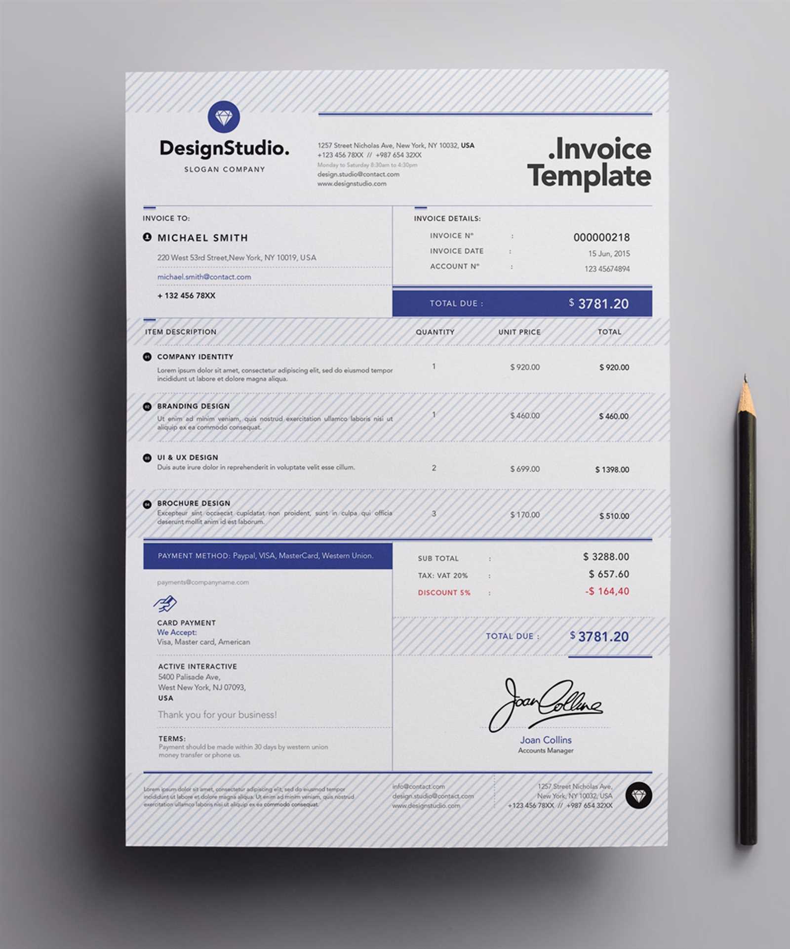 professional invoice templates