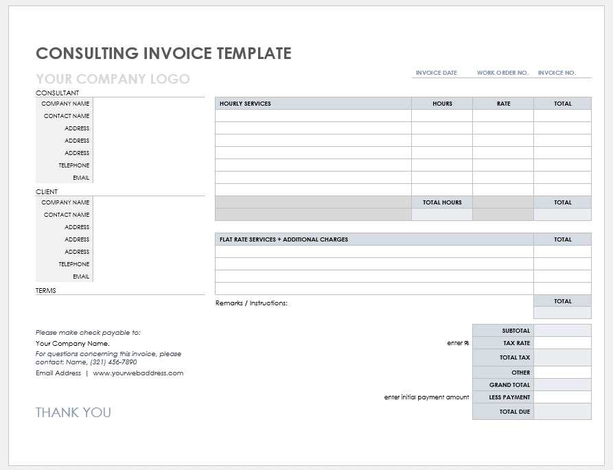 independent consultant invoice template