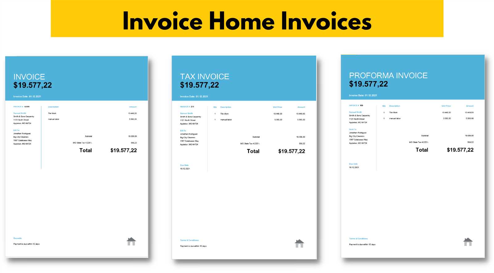 storage invoice template