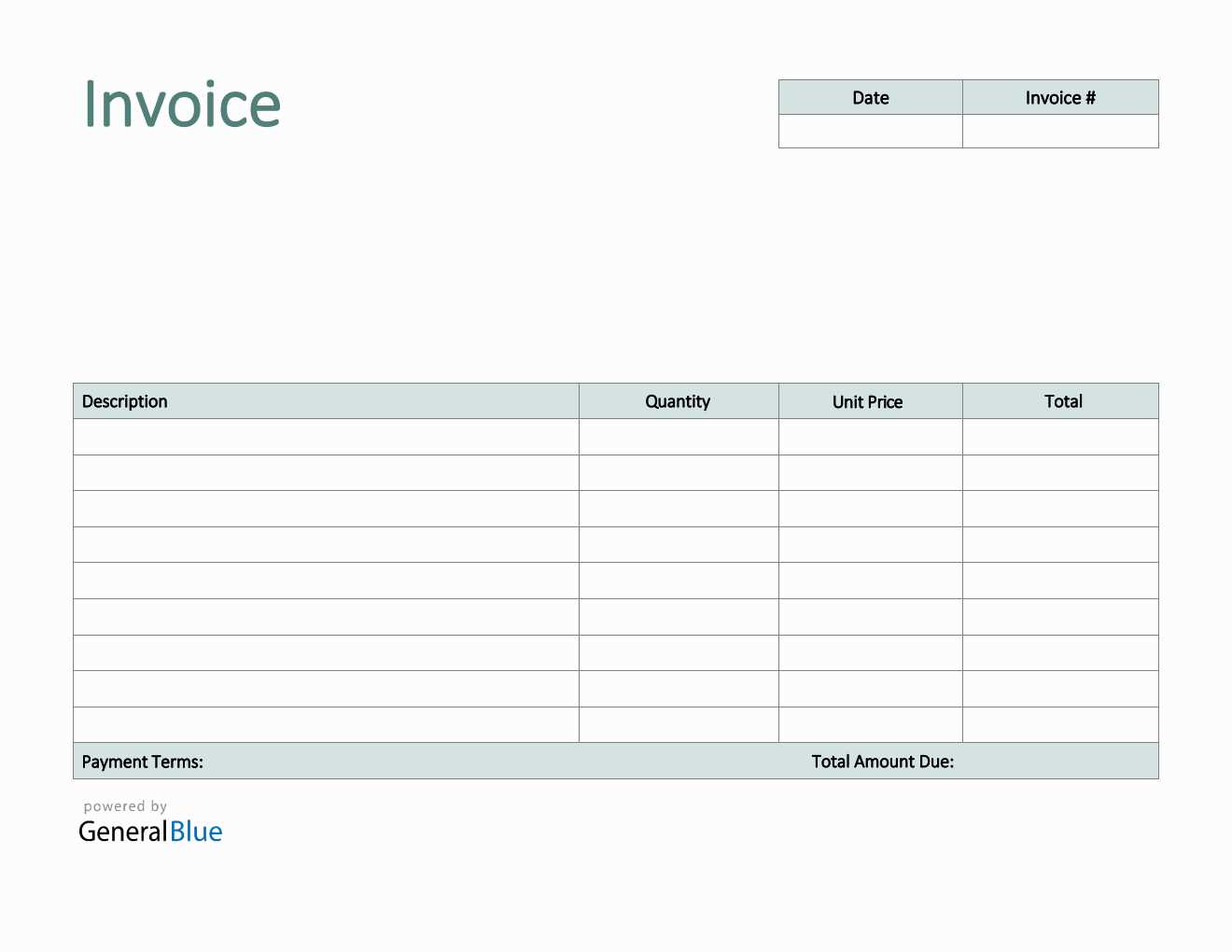 invoice outline template