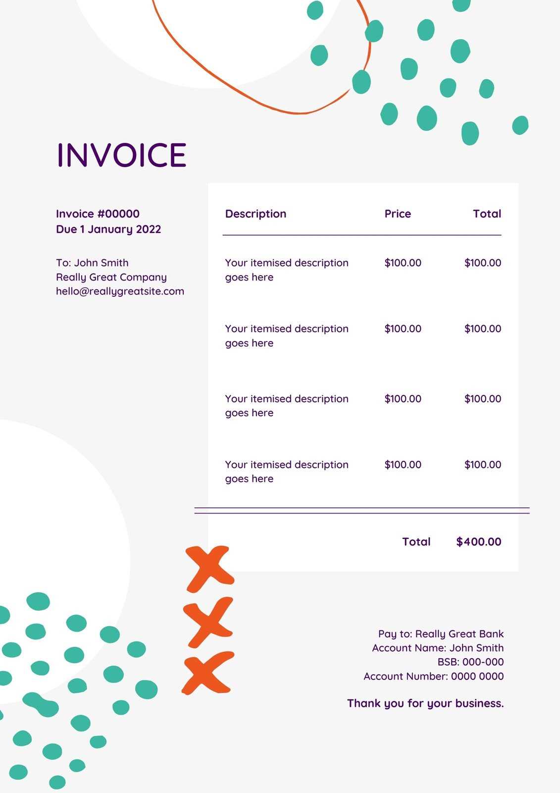 free yoga invoice template