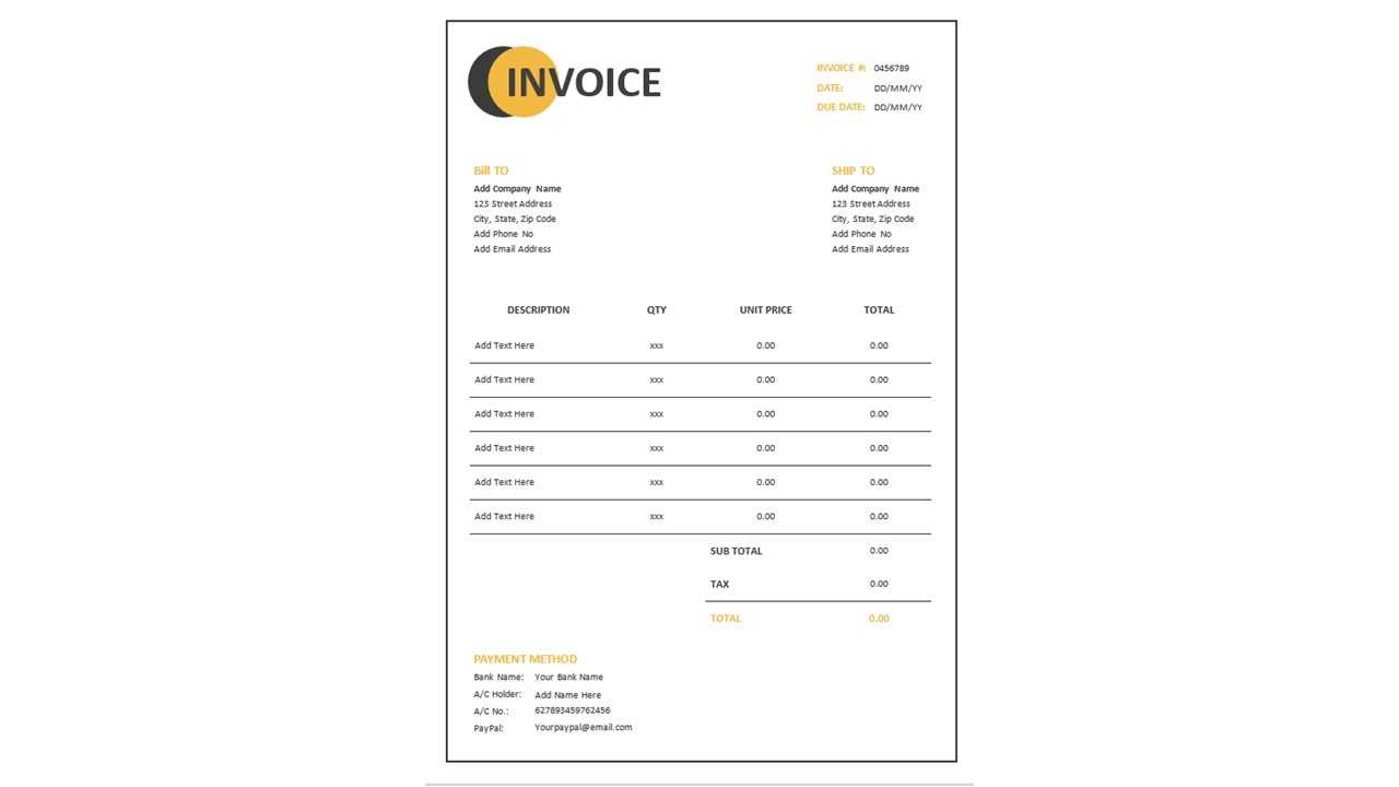 word template invoice free