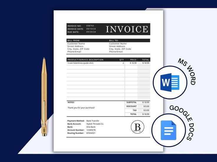 word invoice template canada