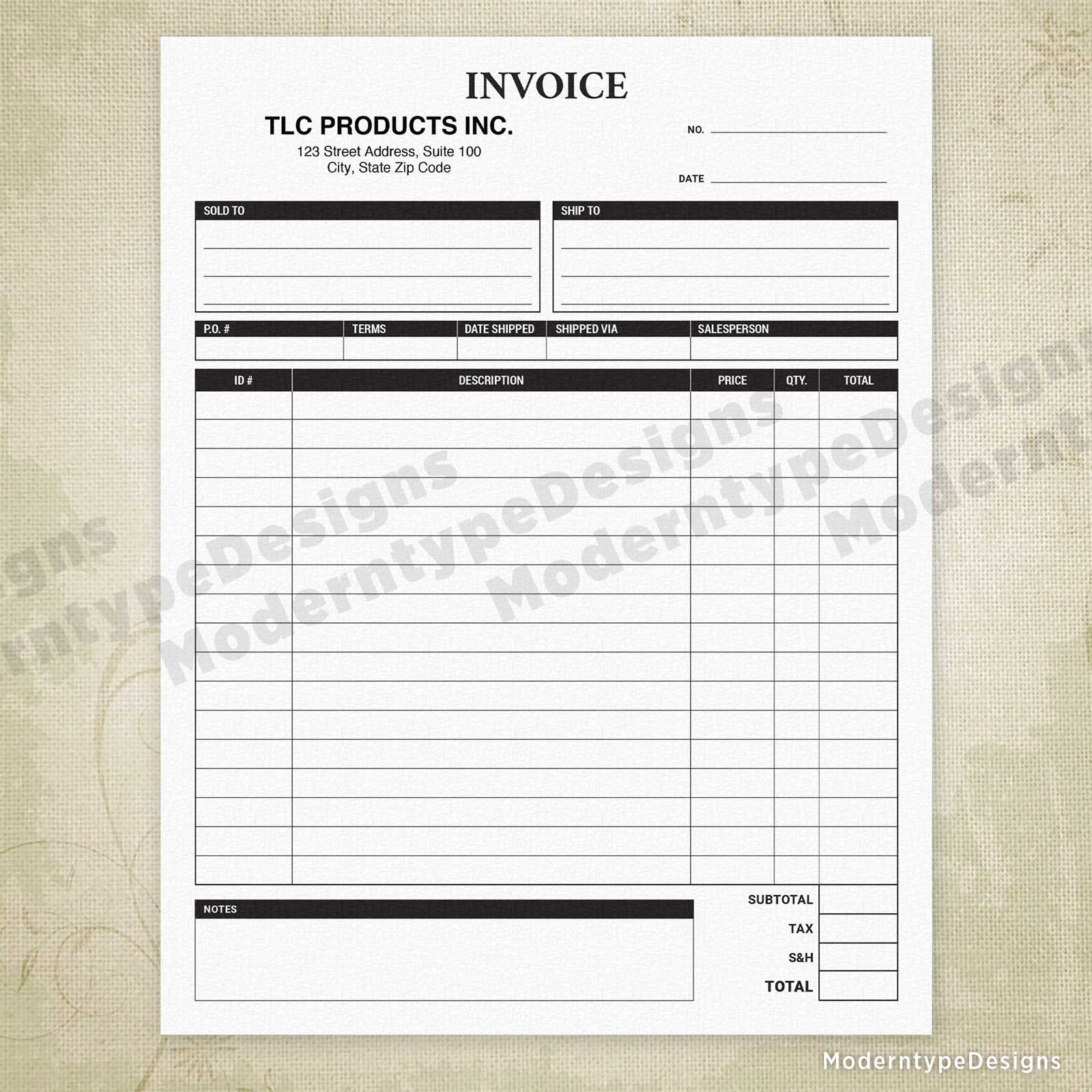 printable invoice template word