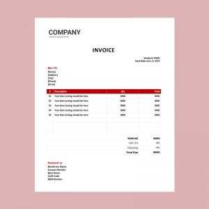 invoice personal template