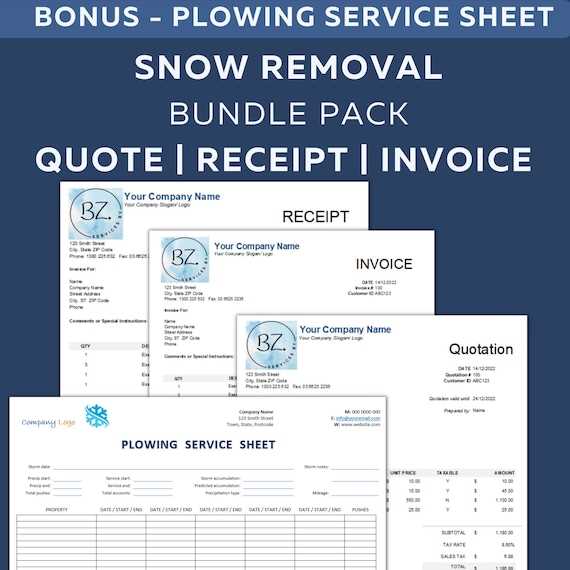 free snow removal invoice template