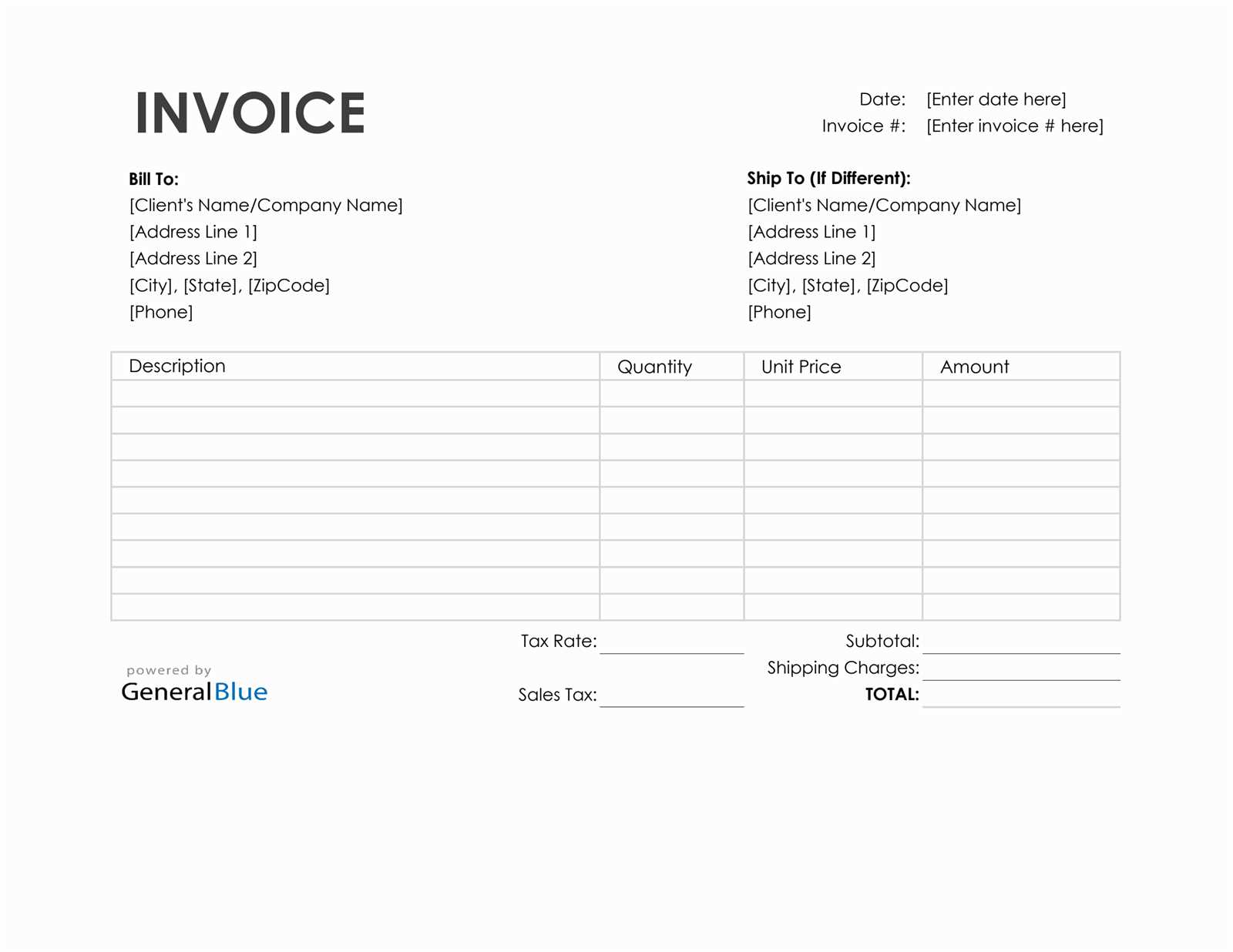 excel invoice templates free