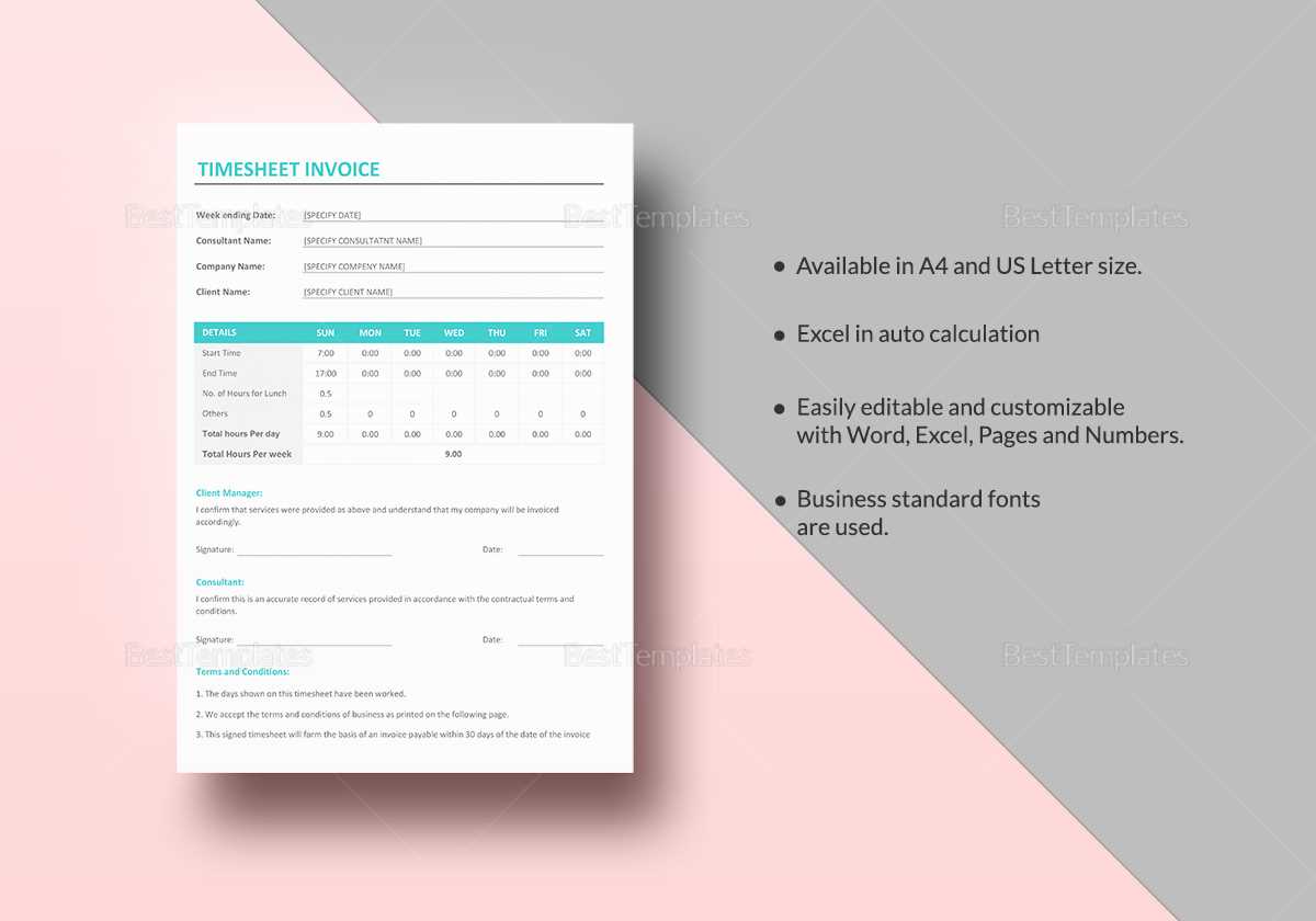 free timesheet invoice template