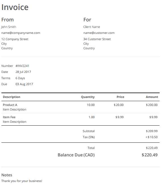 free blank service invoice template