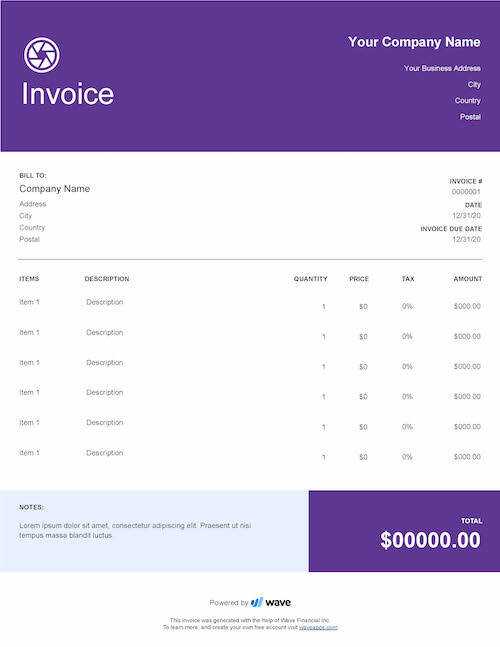 printable invoice template pdf