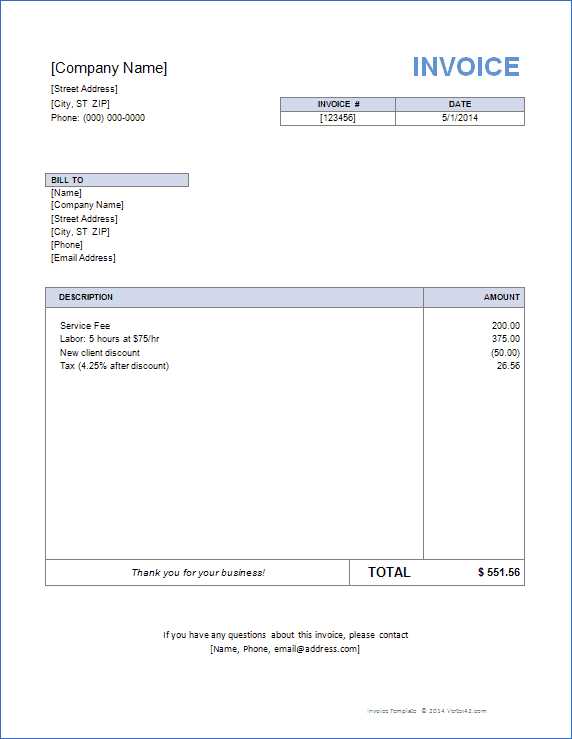 invoice personal template