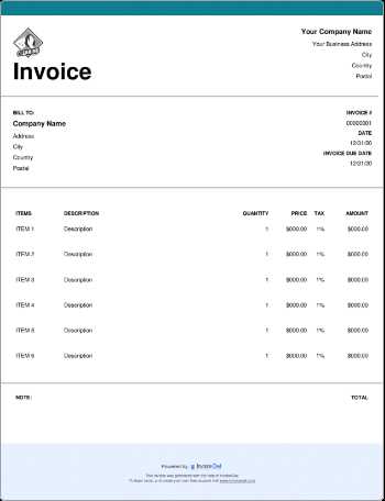 ms word invoice template free