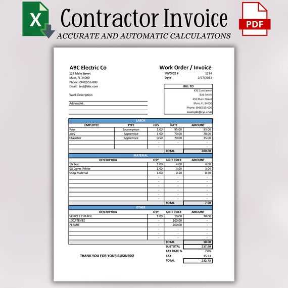 contractor. invoice. template.