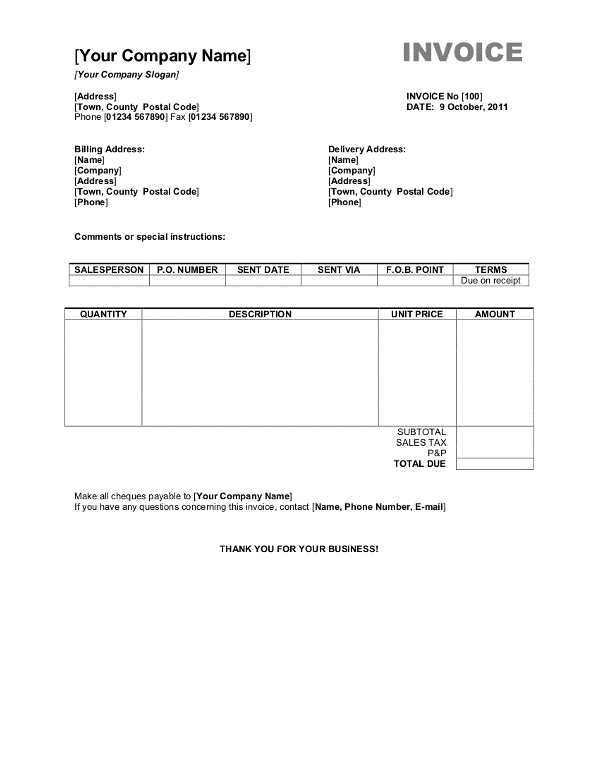 copy of invoice template