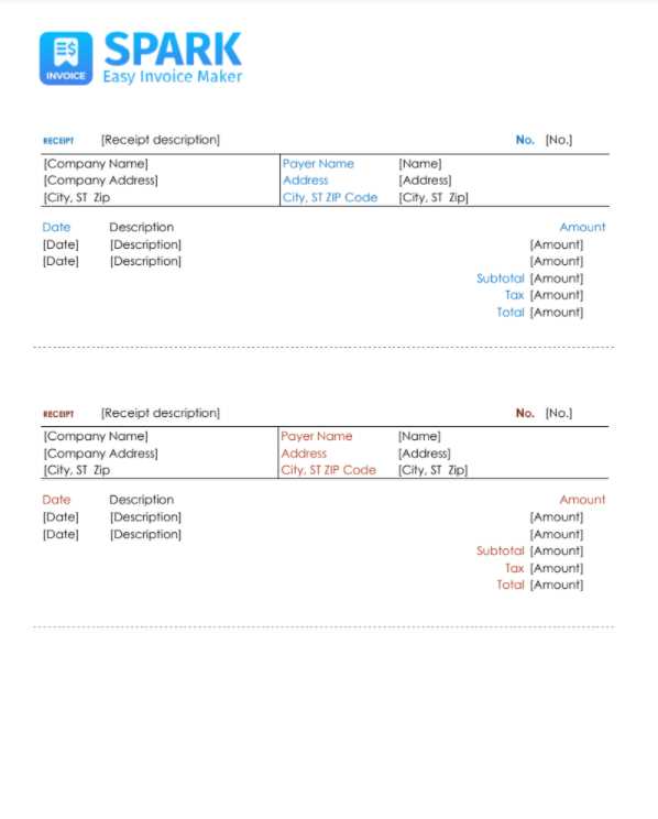 cash payment invoice template