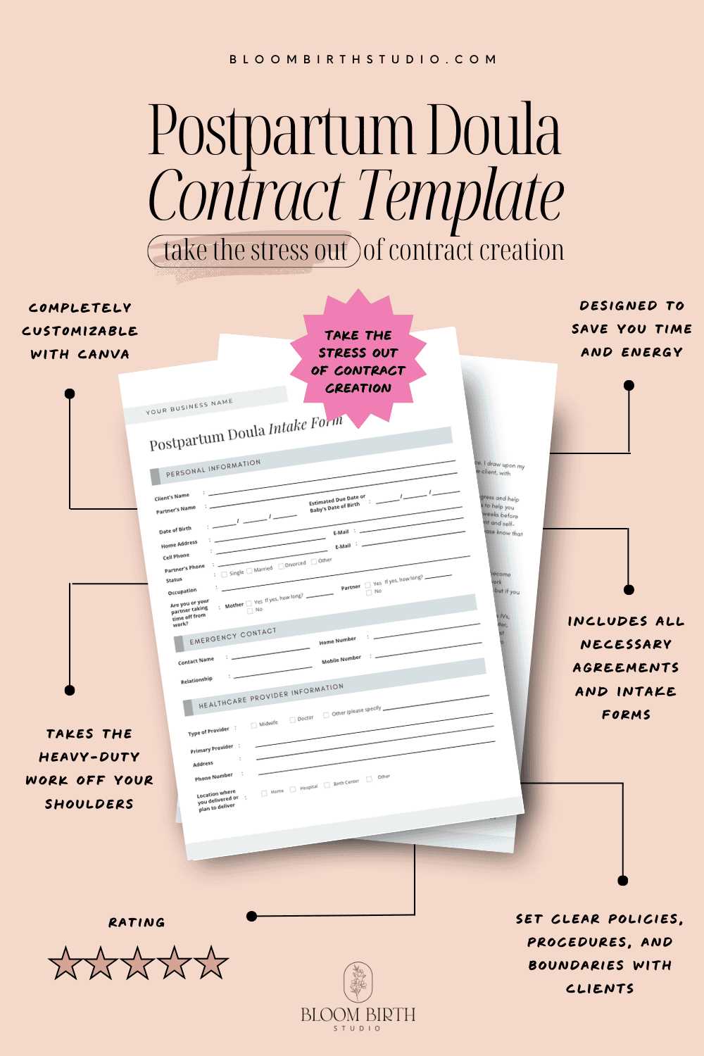 doula invoice template