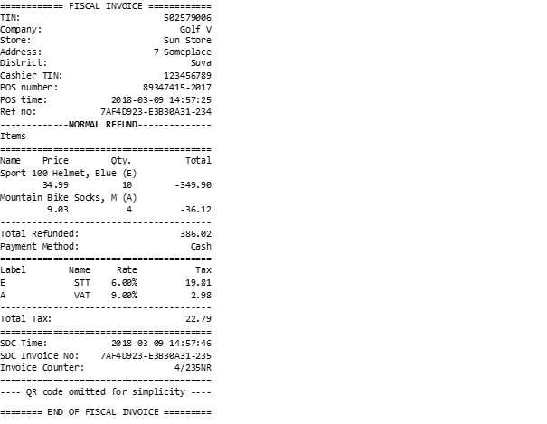 refund invoice template