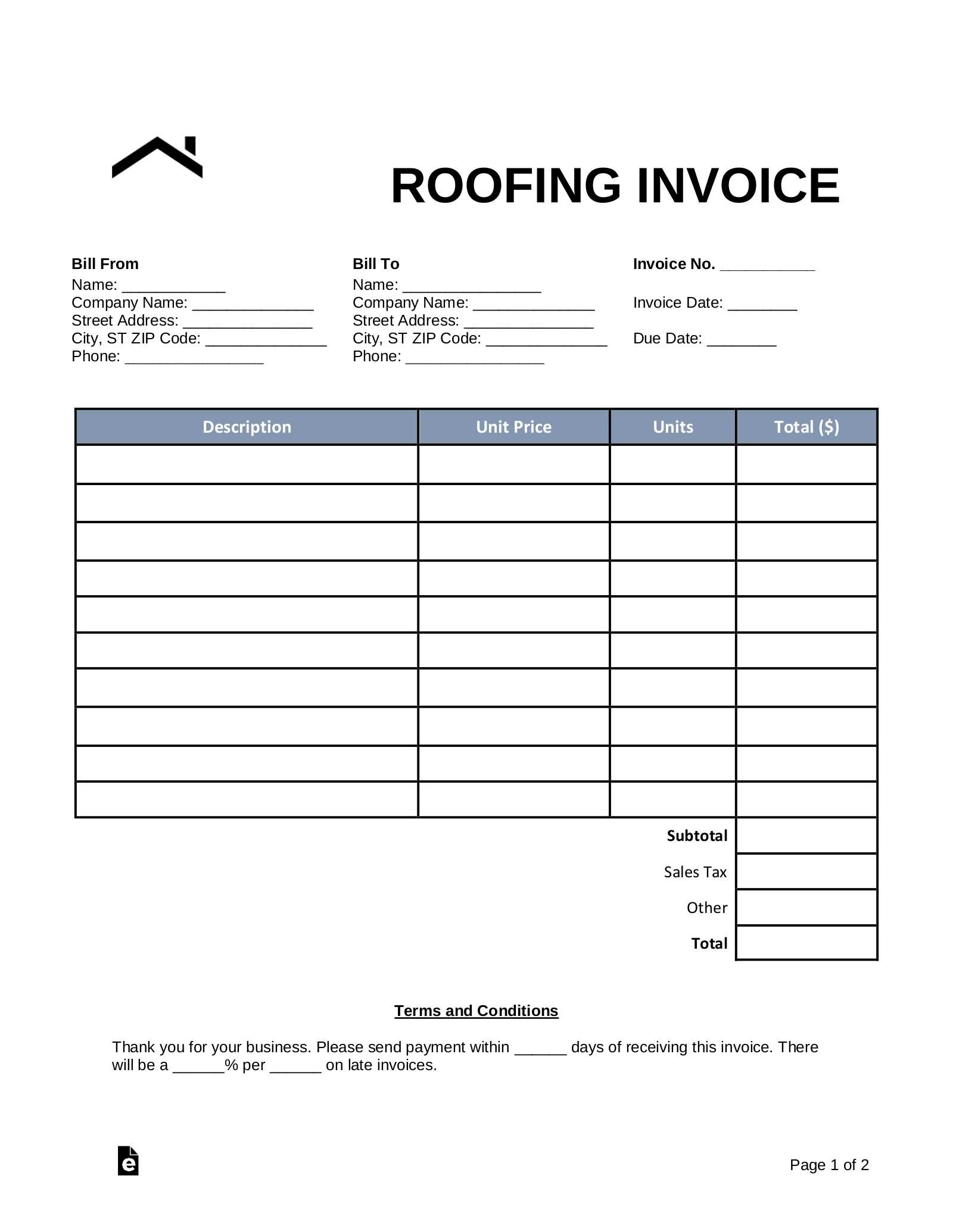 general invoice template free