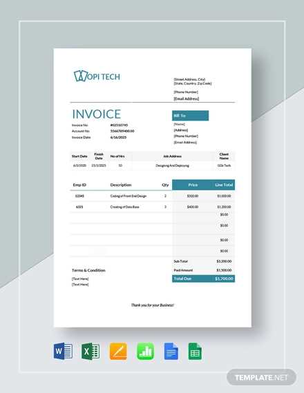 basic work invoice template