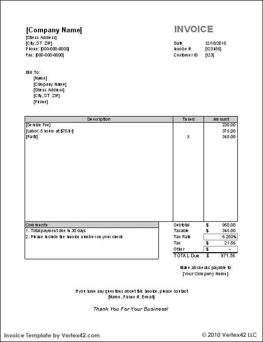 hotel invoice template in excel