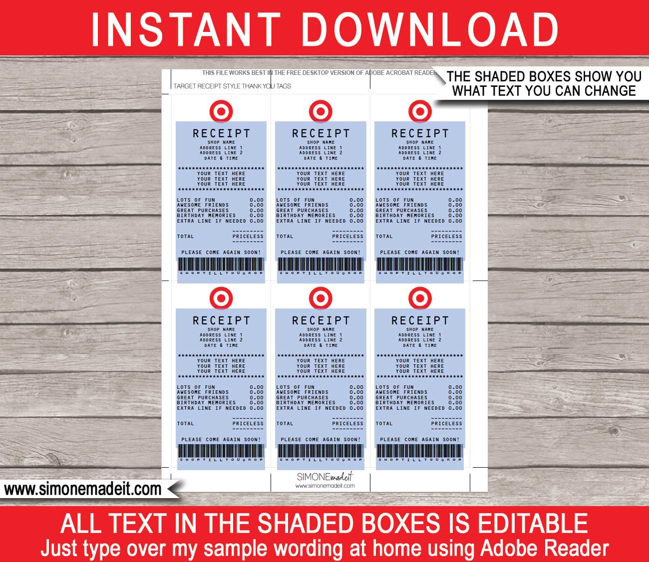 target invoice template