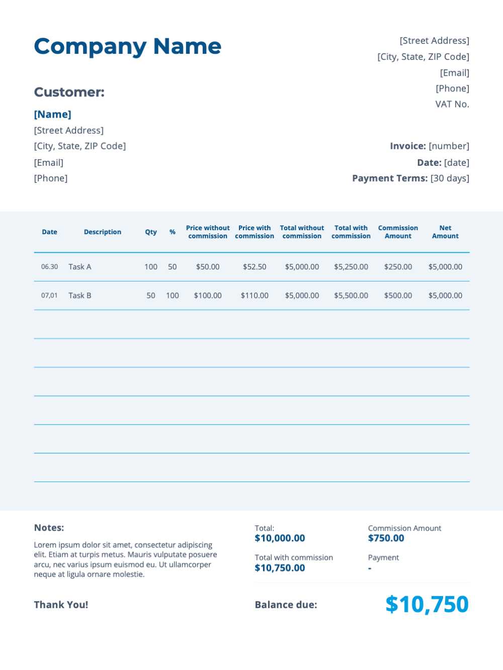 self employed invoice template uk