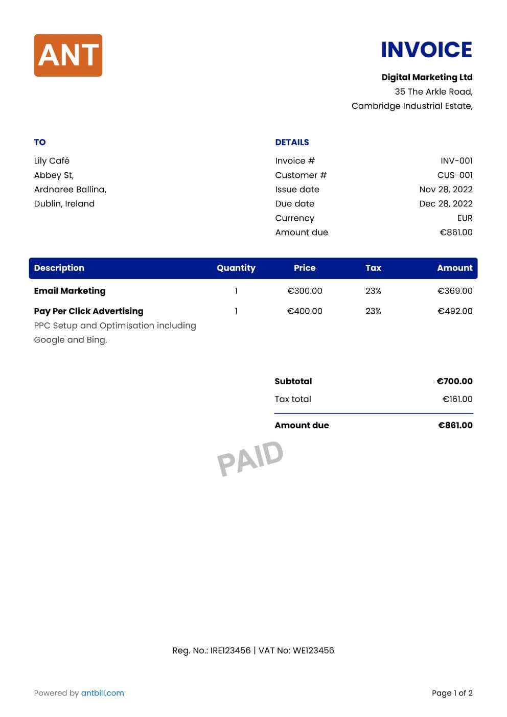 invoice procedure template
