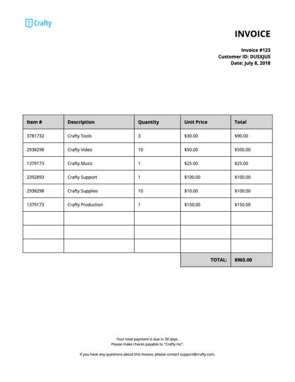 invoice notice template