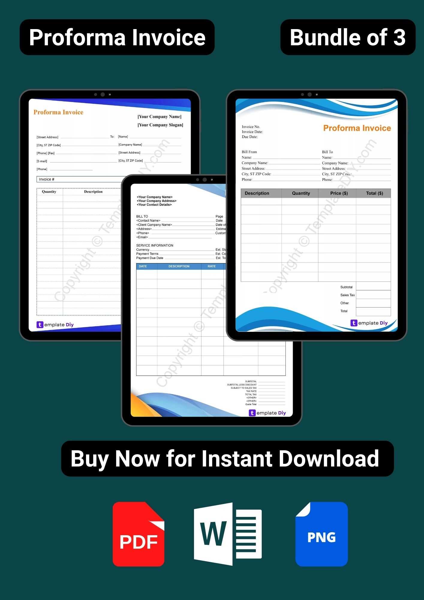 word proforma invoice template