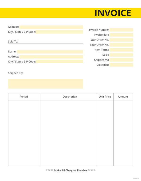 free printable blank invoice template