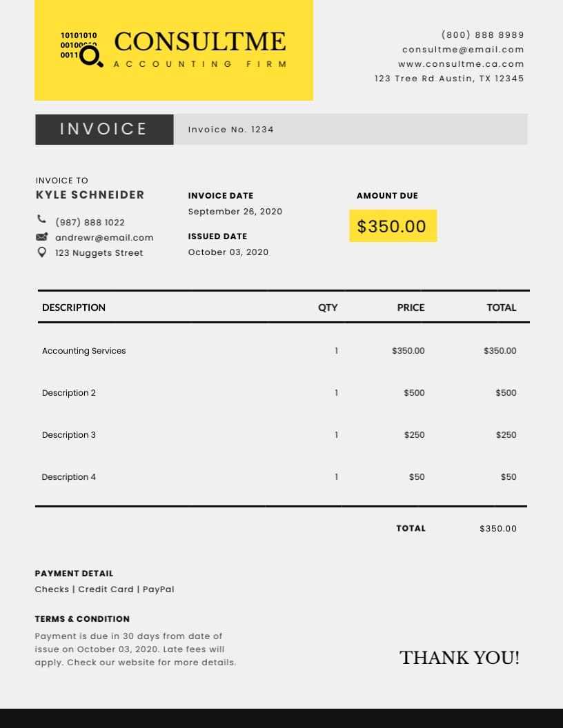 free invoice template for accounting services