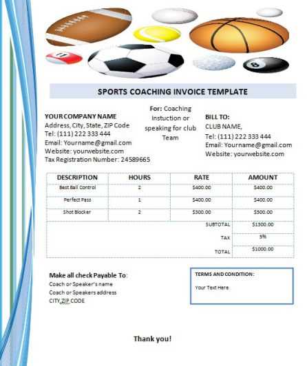 coaching invoice template