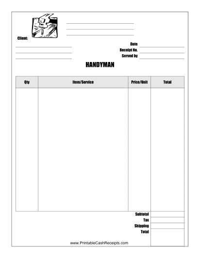 printable handyman invoice template