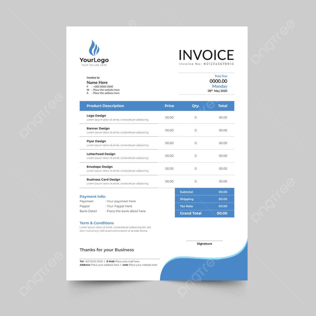 modern invoice design template