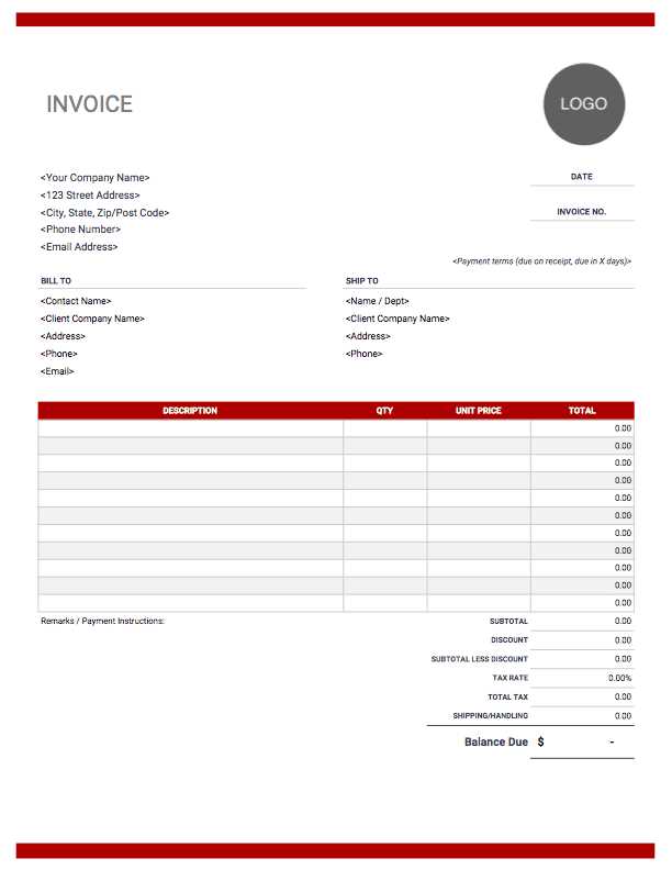 invoice template word free download