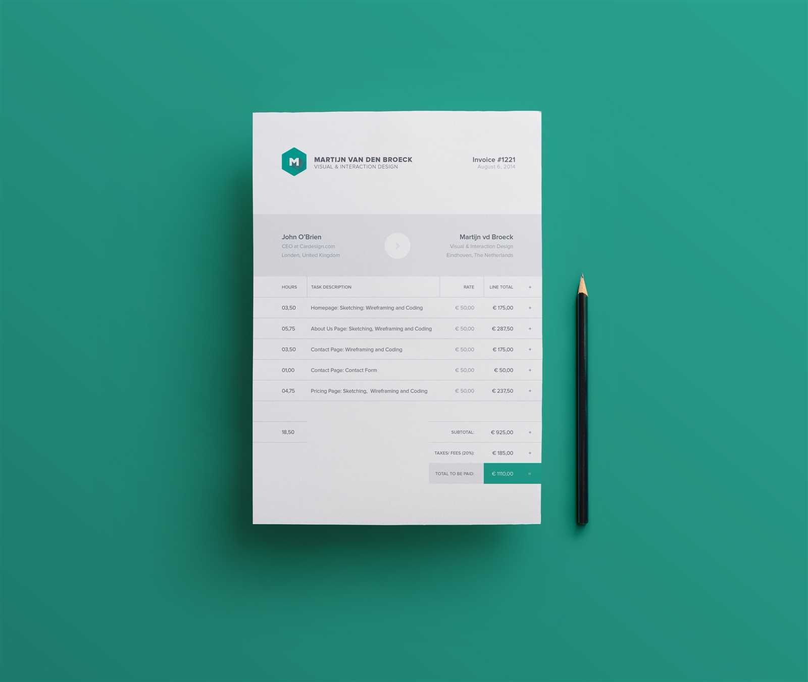 free modern invoice template