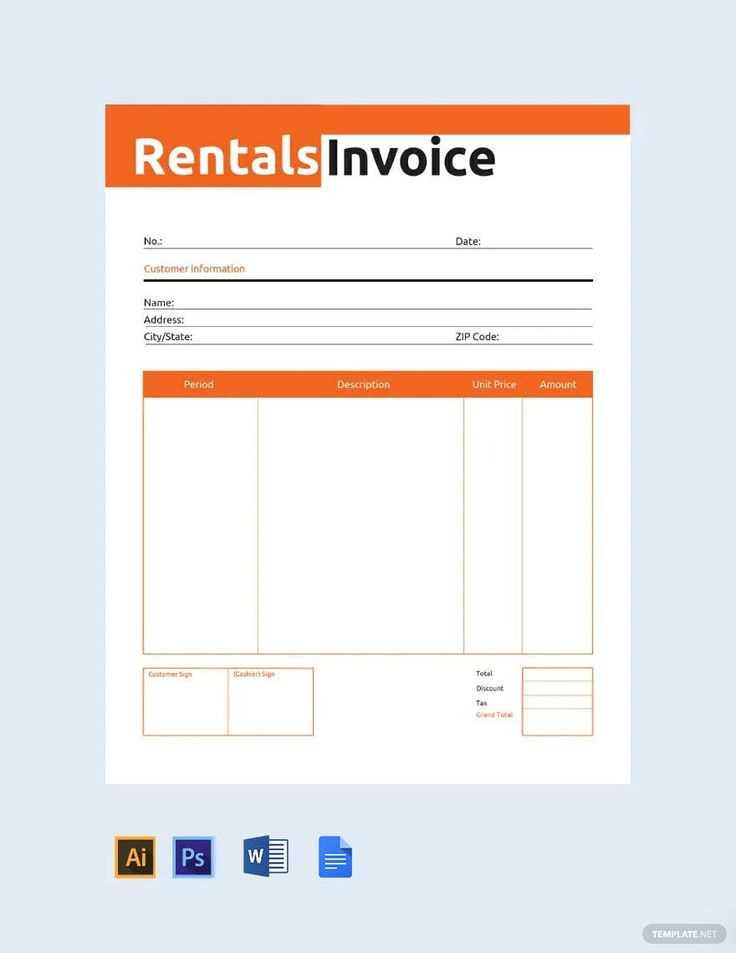 commercial rent invoice template