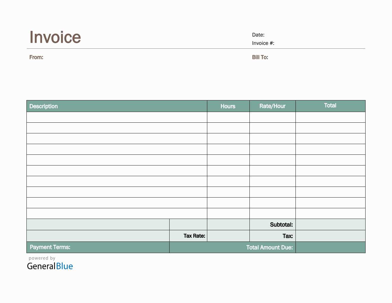 free invoice template printable
