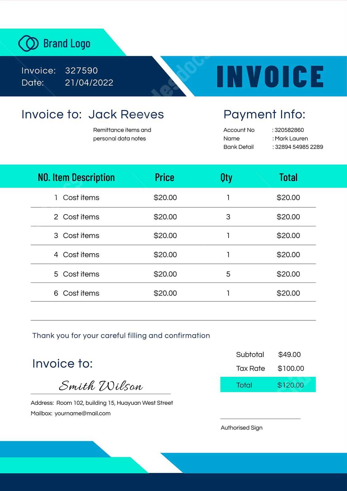 invoice doc template