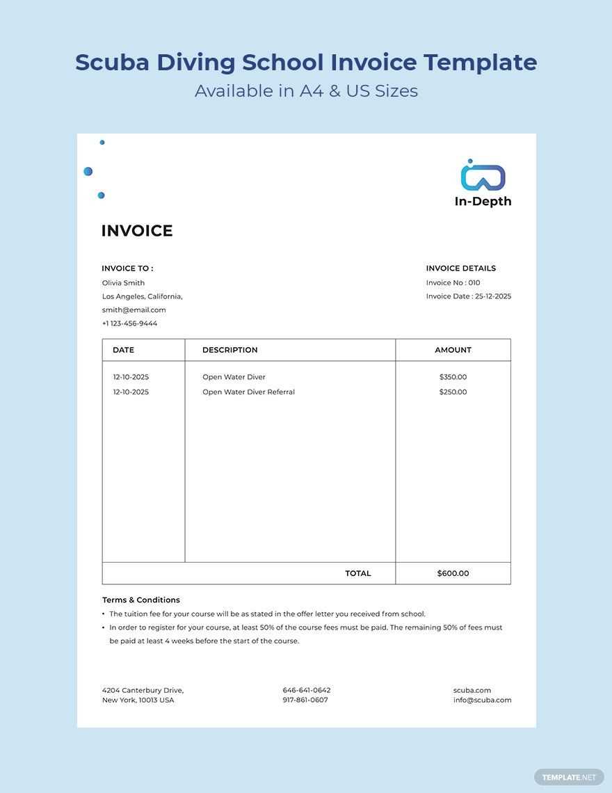 student invoice template