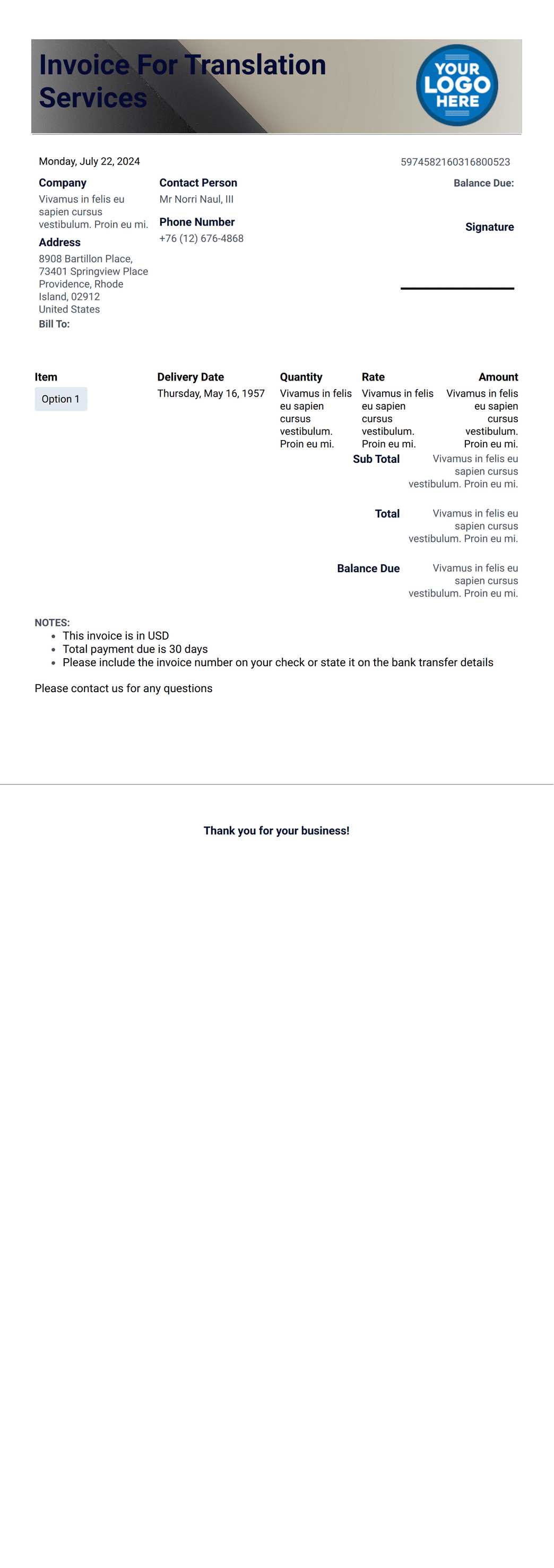 free invoice template printable