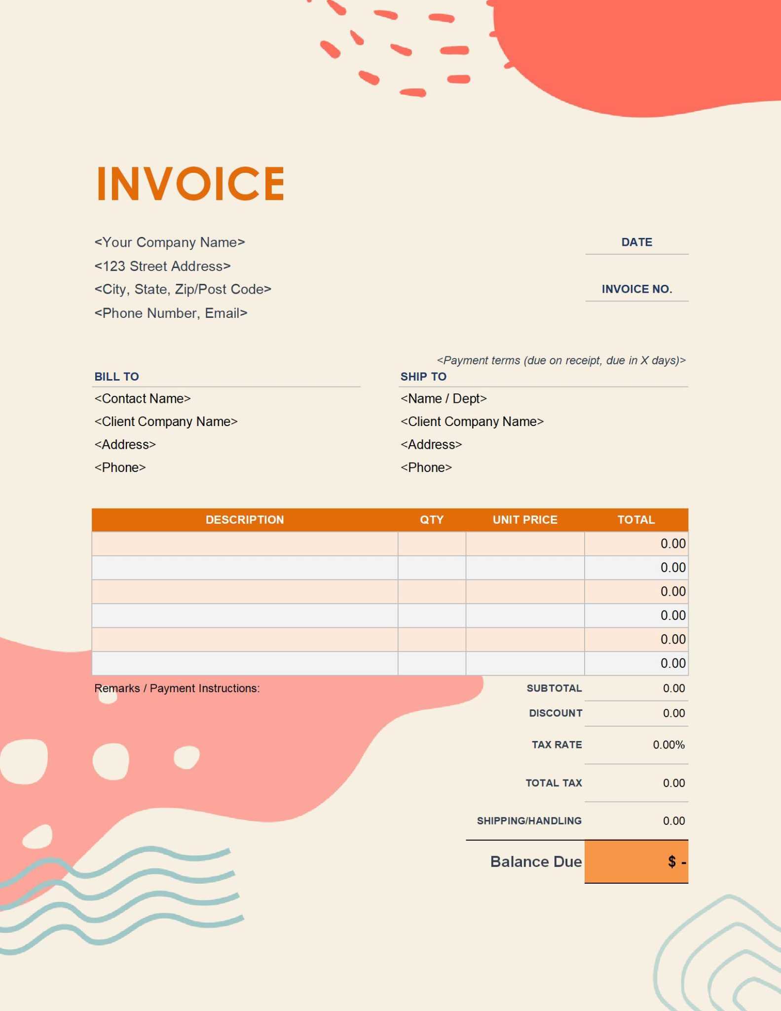 wps invoice template