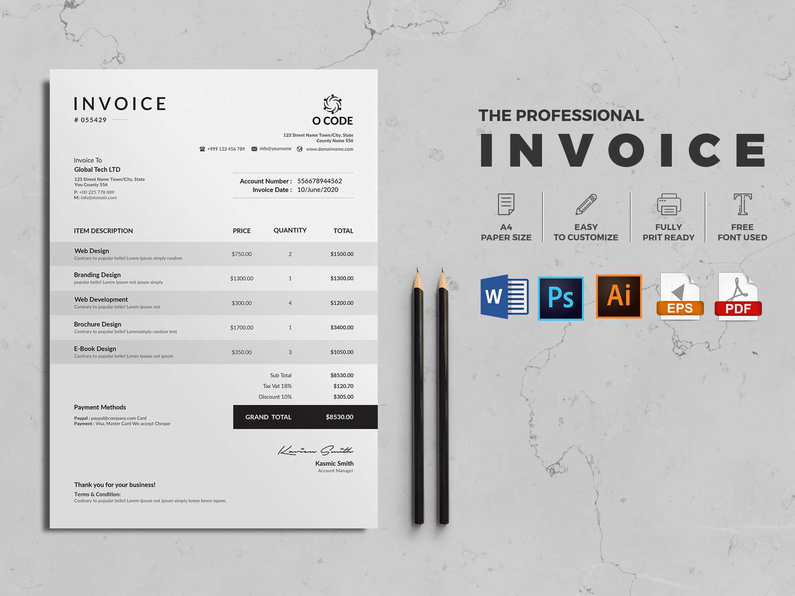 pages invoice template