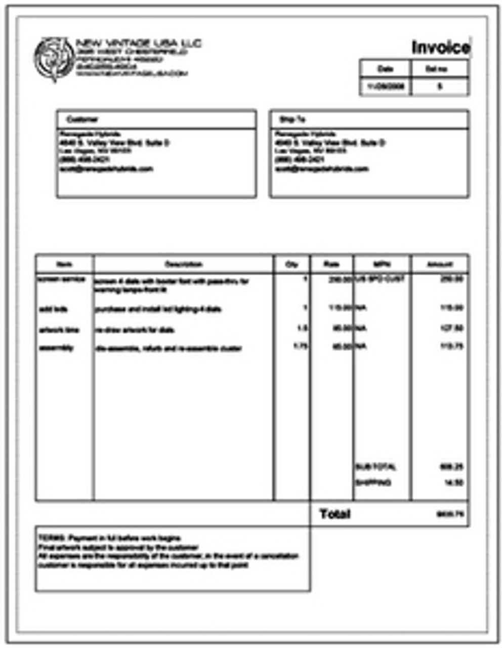 vintage invoice template