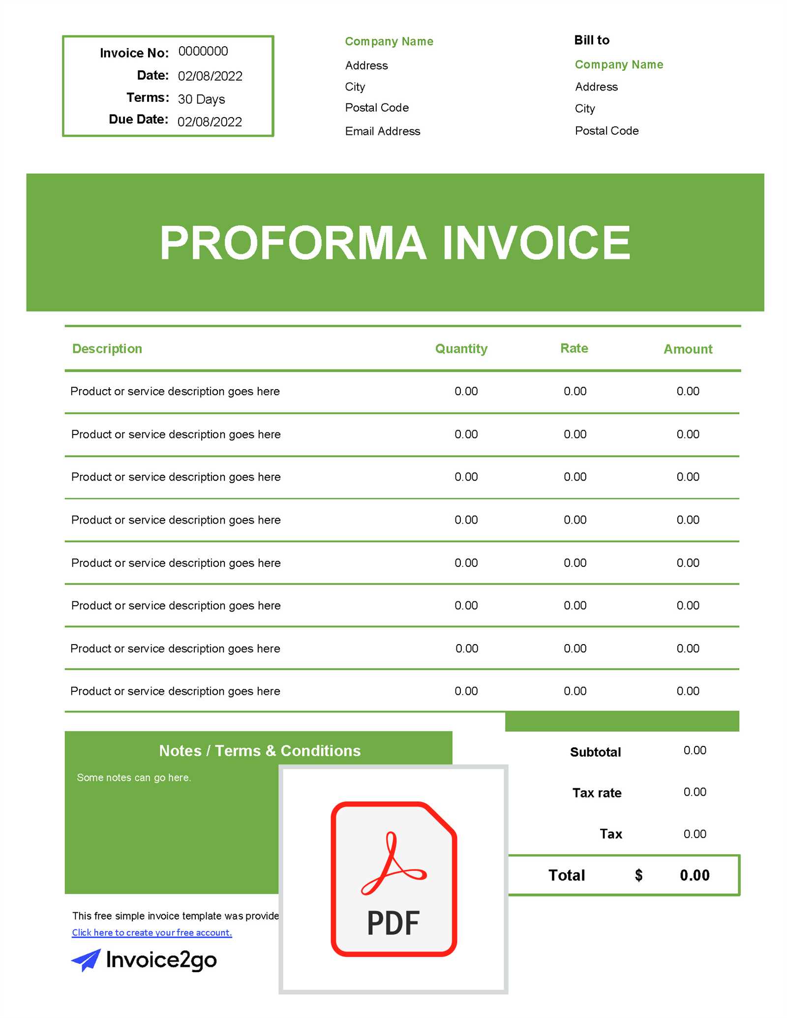 proforma invoice html template