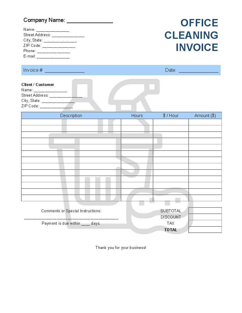 housekeeping invoice template