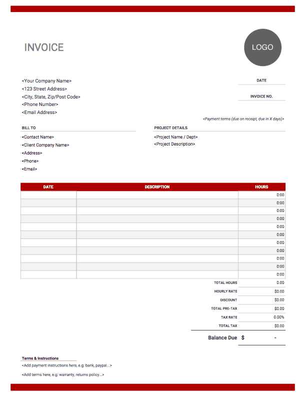 repair invoice template word