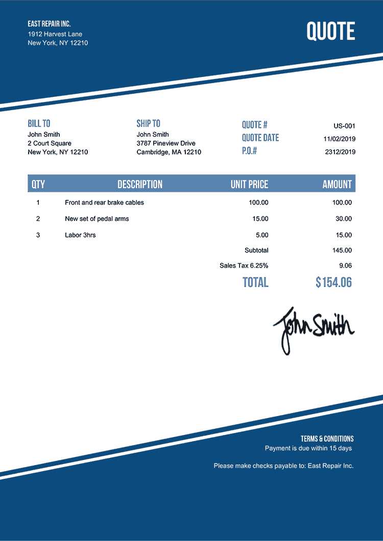 invoice and quote templates